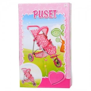 SUNMAN Aksesuarlı Puset 3 Teker Tenteli Puantiye Metal