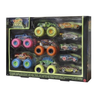 MATTEL Hot Wheels Monster Trucks Glow in the Dark Koleksiyon Seti - 10'lu Paket
