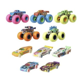 MATTEL Hot Wheels Monster Trucks Glow in the Dark Koleksiyon Seti - 10'lu Paket