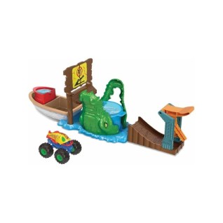 MATTEL Hot Wheels Monster Trucks Renk Değiştiren Araçlar Timsahdan Kaçış Oyun Seti