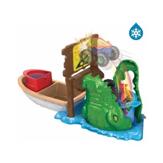 MATTEL Hot Wheels Monster Trucks Renk Değiştiren Araçlar Timsahdan Kaçış Oyun Seti