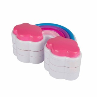 SUNMAN Gökkuşağı Şekilli 3 Katlı Makyaj Güzellik Seti