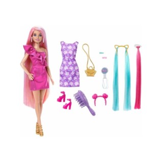 MATTEL Barbie Muhteşem Saçlı Bebekler Pembe Saçlı Bebek