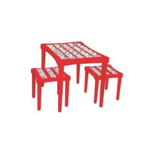 PİLSAN Story Ikı Taburelı Masa  Kırmızı