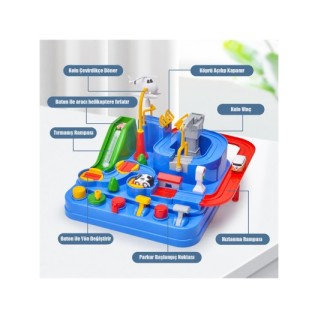 CANDA OYUNCAK 4 Arabalı Macera Araba Platformu Oyuncak Pist Parkur Car Adventure Oyuncak Seti