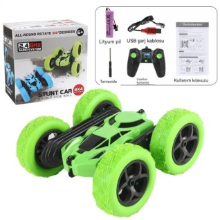 SEHER Uzaktan Kumandalı Takla Atan Araba 360 Derece Döner Full Fonksiyonlu Araba Yeşil