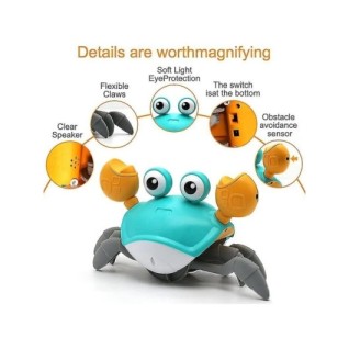 SEHER Emeklemeye Yardımcı Sensörlü Hareketli  Yengeç Pilli Müzikli Oyuncak