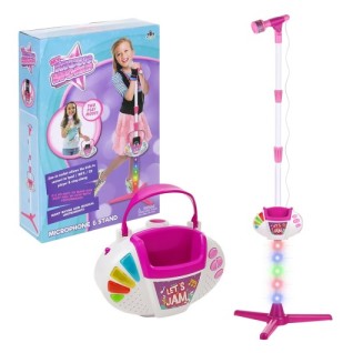 CANDA OYUNCAK Müzikli ve Işıklı Ayaklı Pembe Mikrofon