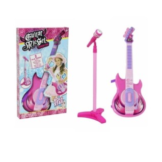 CANDA OYUNCAK Mikrofonlu Pembe Gitar Seti