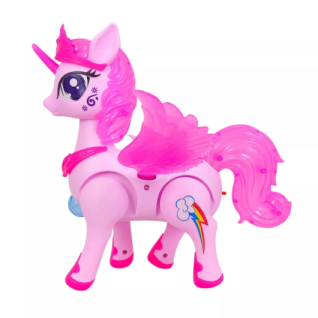 CANDA OYUNCAK Bebeklerin Emekleme Arkadaşı Sesli Işıklı Yürüyen Unicorn Oyuncak Pembe