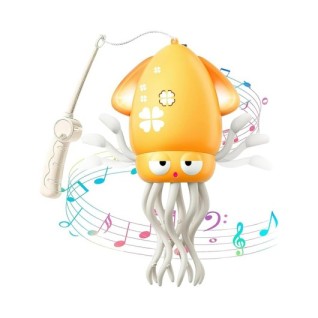 CANDA OYUNCAK Dans Eden Dansçı Ahtapot Sensörlü Sarjlı Ledli  Işıklı ve Müzikli Sarı