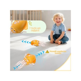 CANDA OYUNCAK Dans Eden Dansçı Ahtapot Sensörlü Sarjlı Ledli  Işıklı ve Müzikli Sarı