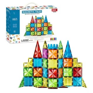 SEHER Manyetik Tiles Renkli 45 Parça Manyetik Bloklar