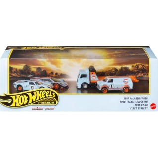 MATTEL Hot Wheels Hot Wheels® Premium Collector Le Mans Race Gulf Seti |sergilenmeye Uygun, 3 Araba ve 1 Tır JHW43