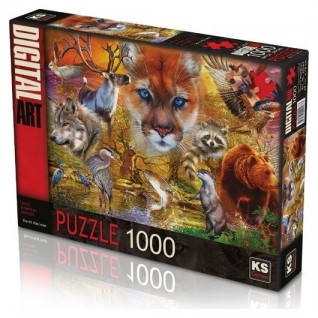 KS 1000 Parça Puzzle North American Animals 